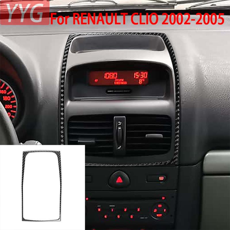 For Renault Clio 2002 - 2005 Models Carbon Suitable Fiber Car Central Panel Frame Interior AccessoriesTrim Sticker