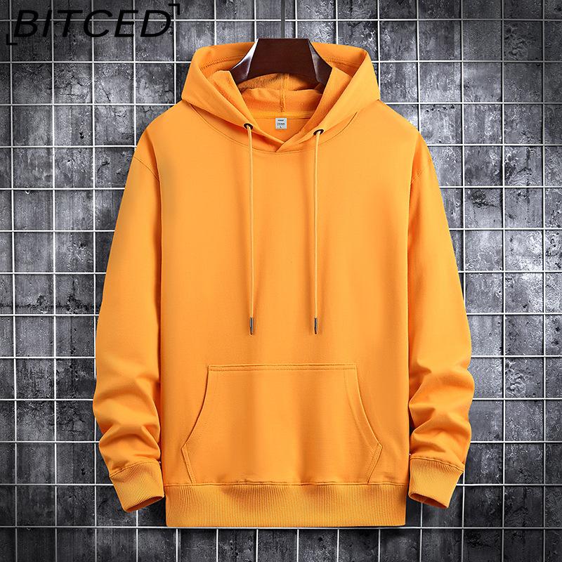 BITCED Осенняя тонкая толстовка с капюшоном и принтом, модная мужская повседневная удобная кофта-пуловер