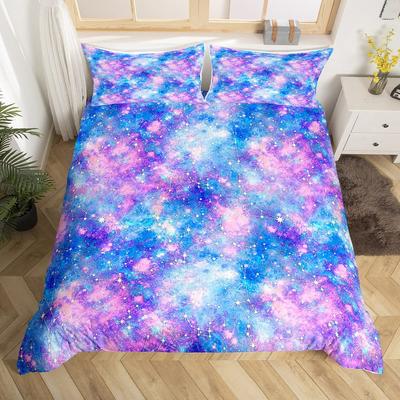Комплект постельного белья Sparkling Stars, пододеяльник Galaxy, созвездие Astrology, зодиакальный знак Nebula, розовый гороскоп, пододеяльник