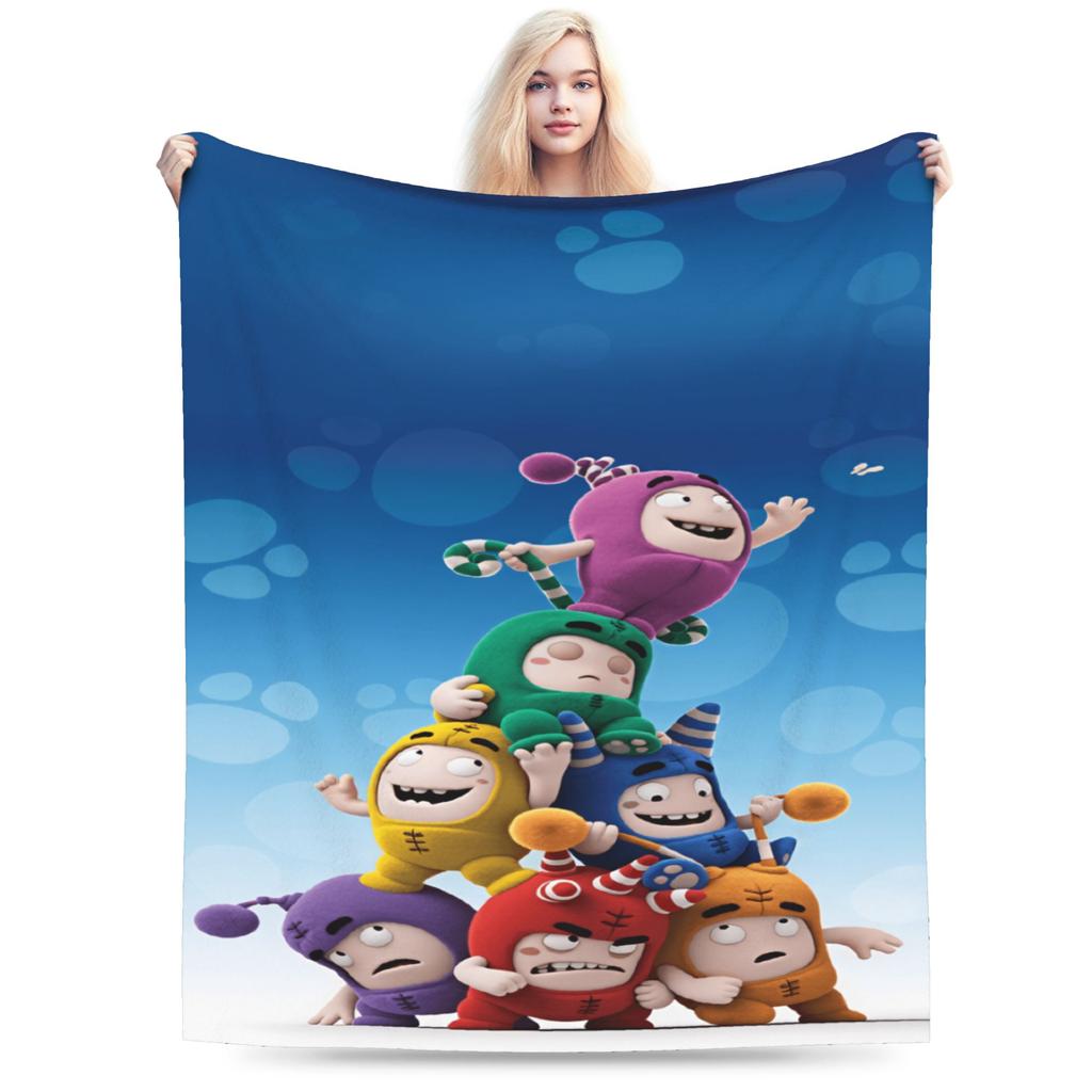 Мультяшное фланелевое одеяло Oddbodes для девочки, мягкий плед, покрывало для весеннего кресла, кровати, дивана-кровати
