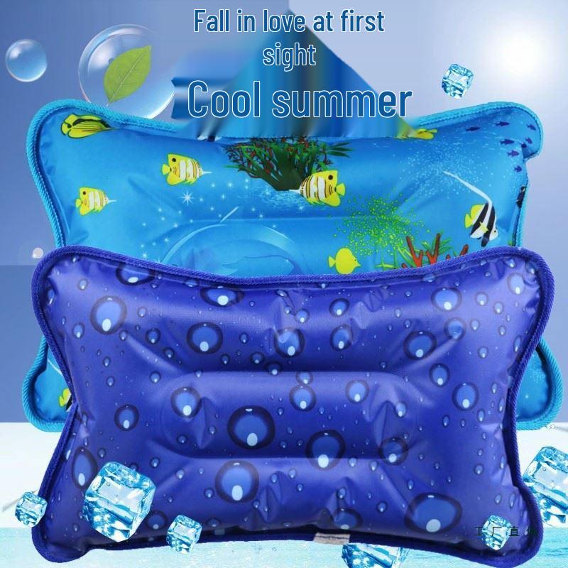 Inflatable Dual-Use Water Cushion: Summer Ice Pillow & Lumbar Support Backrest for Bath & Nap