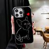 Французский бульдог Черный дизайн Мягкий чехол для телефона для iPhone 15 16 17 Pro Max 17Air 16E 14 Plus 13 12 Mini Ударопрочный чехол Задняя панель