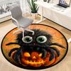 1PC Halloween Spider Office Round Area Rug, Indoor Mat Suitable For Office, Under Office Chairs Bedroom Living Room Home Decor, Room Deco 095