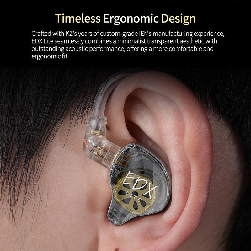 Оригинальные наушники KZ EDX Lite HIFI Bass, стереонаушники для музыки, внутриканальные наушники IEM, мониторные наушники для сцены, игровые спортивные наушники Pro