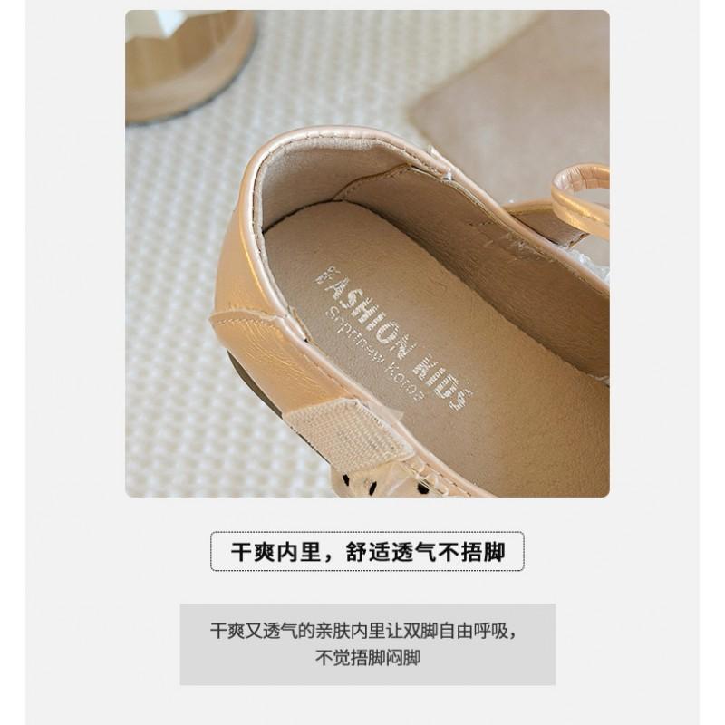 Youth style shoes Girls Soft Sole Princess Shoes Toddlers Non-Slip Ballet Flats With Bow In Beige