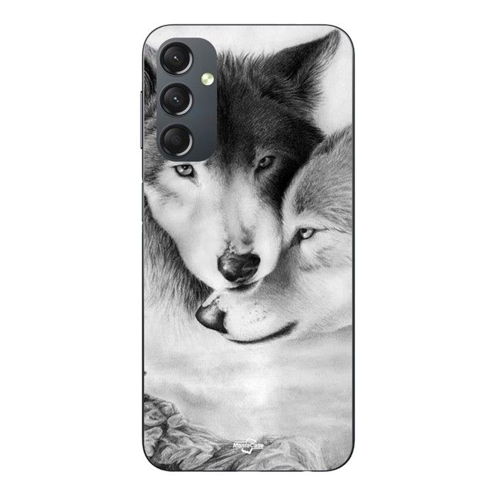 Coque Pour Samsung galaxy A24 Le loup et la louve Animal noir et blonc Maniacase