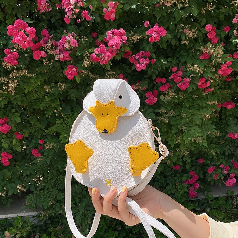 Women Duck Shape Bag Crossbody Female Soft PU Leather Shoulder Bag Girls Cute Cartoon Duck Handbags And Purses