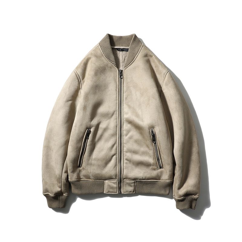 American Retro Style Suede and Fur Integrated Lamb Wool Coat for Men, Winter Foreign Trade Men's Clothing, Fleece-Lined Jacket