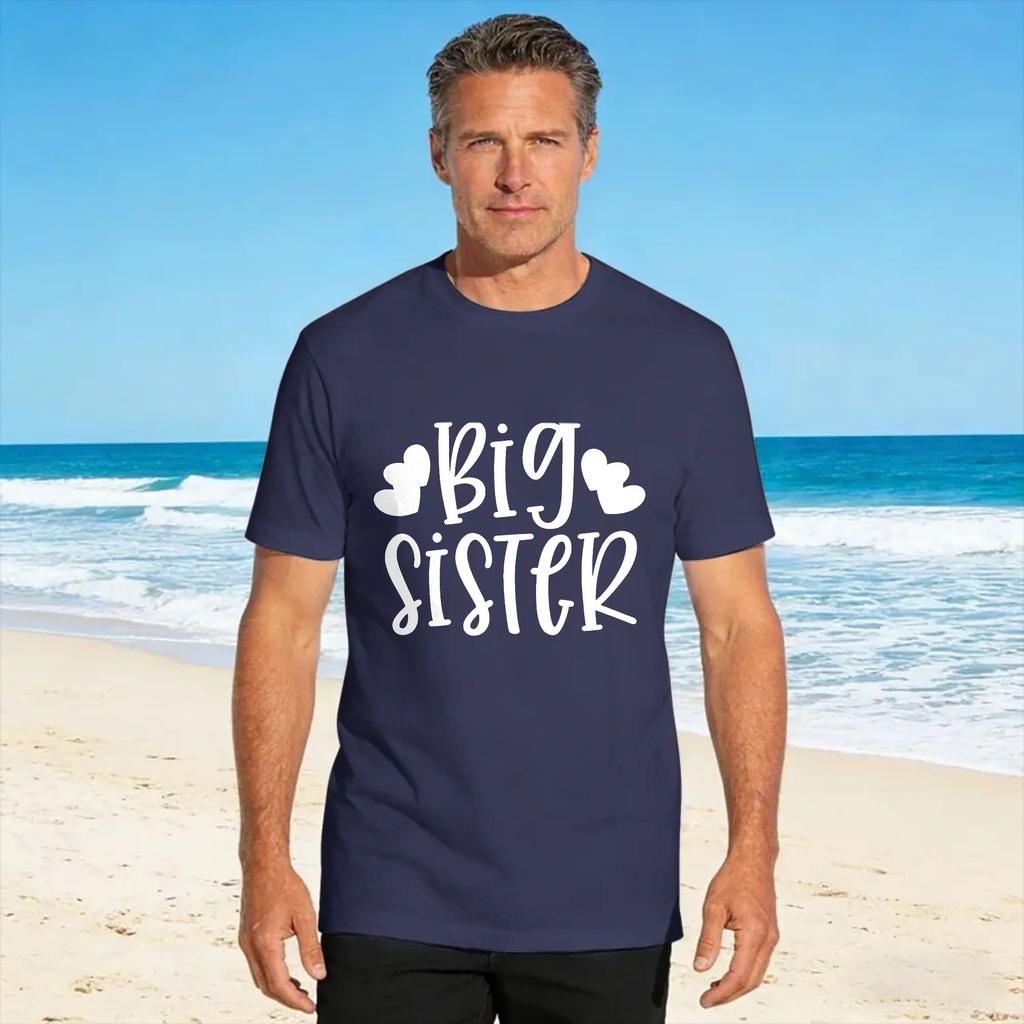 Unisexs Tshirt Big Sister T Shirts Hipster Summer Tee Shirt Y2k Retro 100 Cotton Tops Birthday Gift