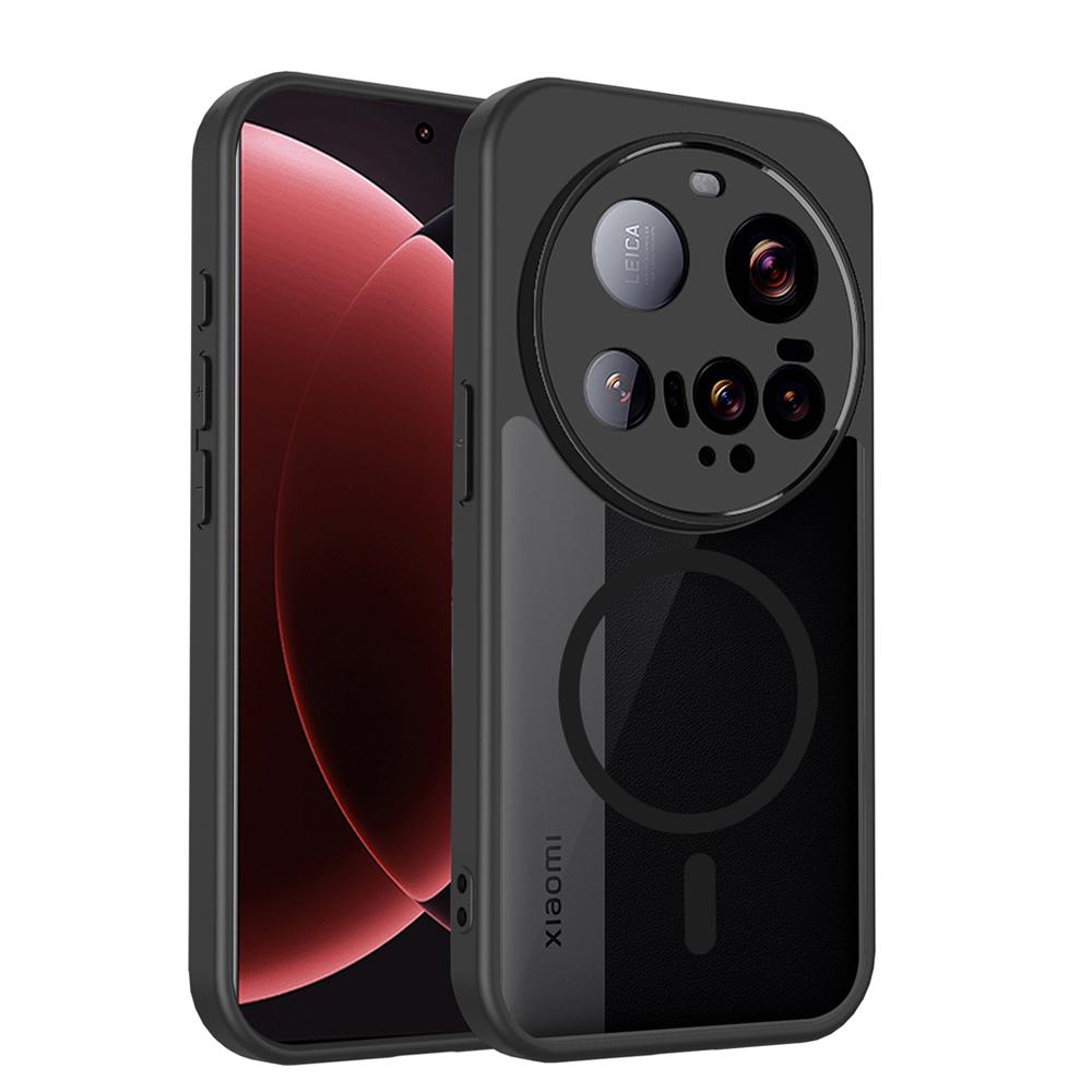 KEYSION Магнитный чехол для телефона для Xiaomi 15 Ultra 5G Силикон+ПК Матовый Полупрозрачный Прозрачный Ударопрочный чехол для Xiaomi 14 Ultra 5G