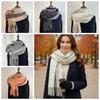 Long Men Thick Shawl Warm Double-sided Scarf Classic Plaid Knitted Scarf  Outdoor