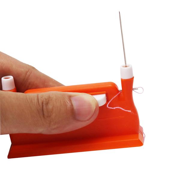 Clothes Needle Threader Automatic Green Hand Household Thread Orange Sewing Accessories