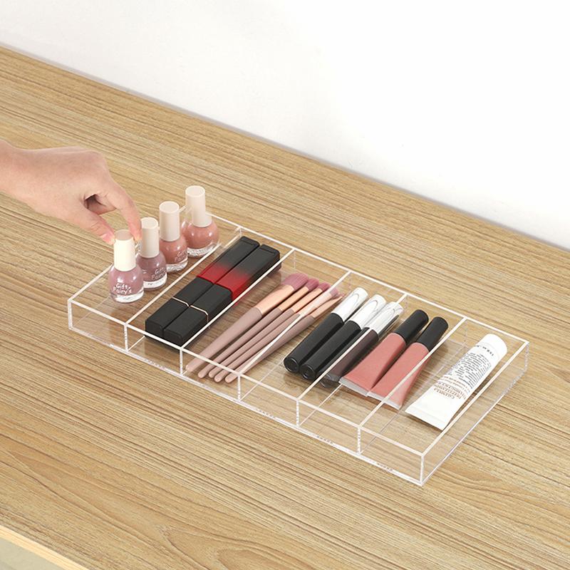 Прозрачный акриловый держатель для солнцезащитных очков с 6 отделениями, органайзер для хранения солнцезащитных очков, лоток для косметики