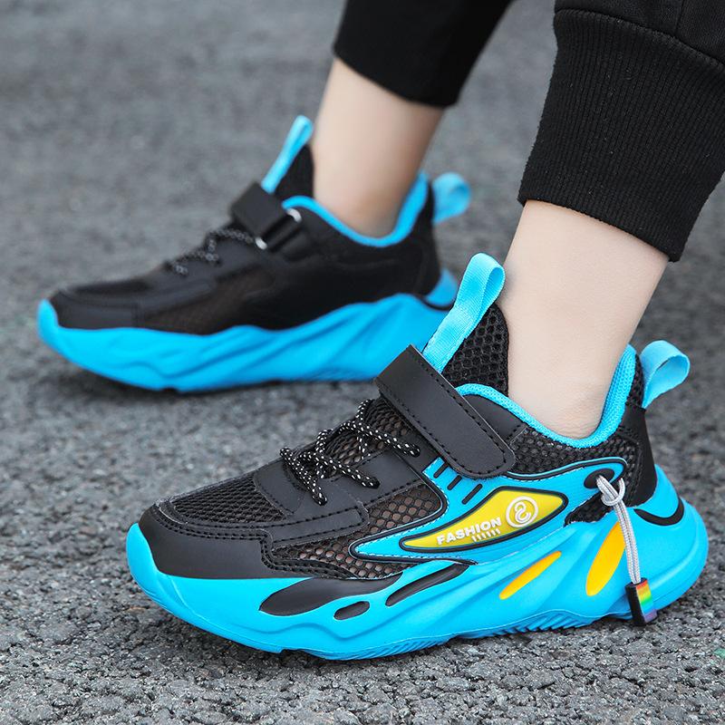 Kids' Breathable Mesh Chunky Sneakers Hook and Loop Casual Sports Shoes for Boys