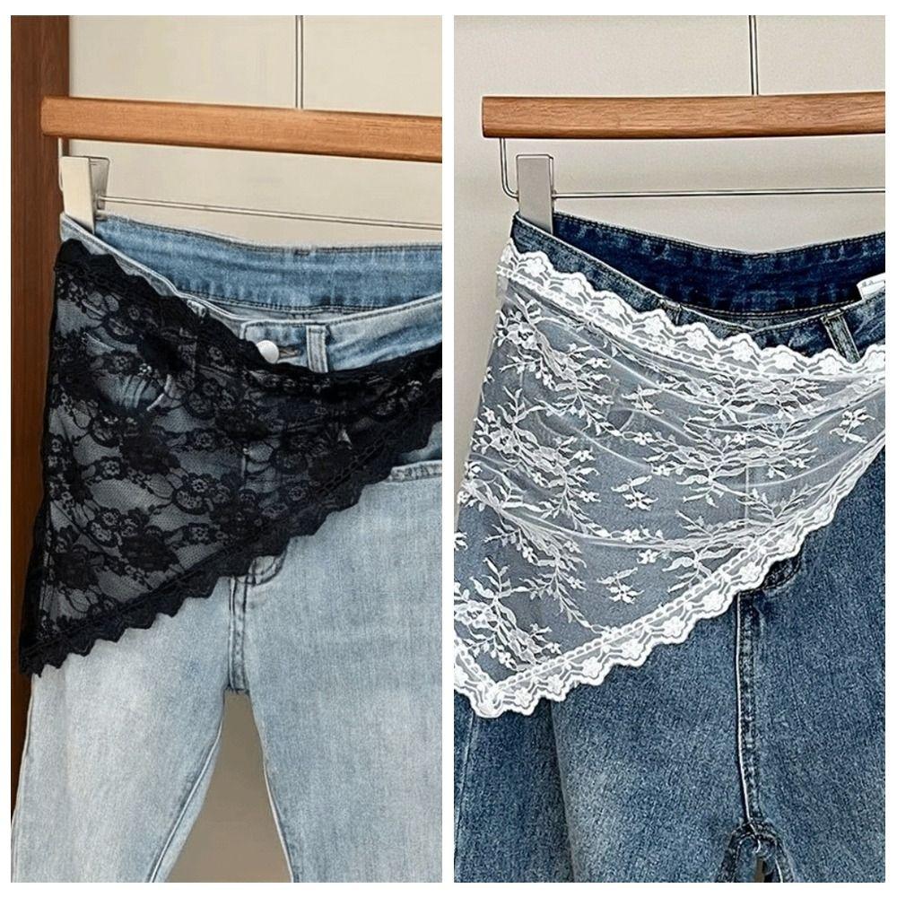 Y2K Triangle Apron Embroidery Outwear Mini Skirt Fashion Waist Scarf  Streetwear