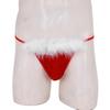 Men's Soft Velvet Red Santa Claus Briefs Underwear Christmas Cosplay Costumes