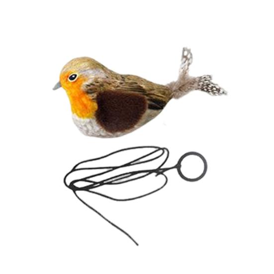 Interactive Cat Toys Hanging Plush Bird Squeaky Sound Simulation Bird Teaser Toy Playful Entertain Bond with Your Pet Kitten Chirping Toy for Cats