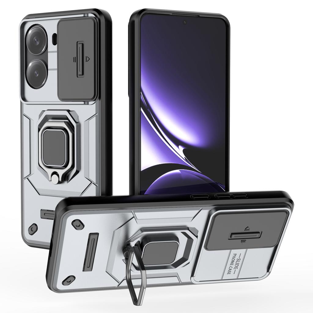 Для Xiaomi Poco X7 Pro 5G/Redmi Turbo 4 5G Чехол PC+TPU Подставка Защита телефона с крышкой для объектива