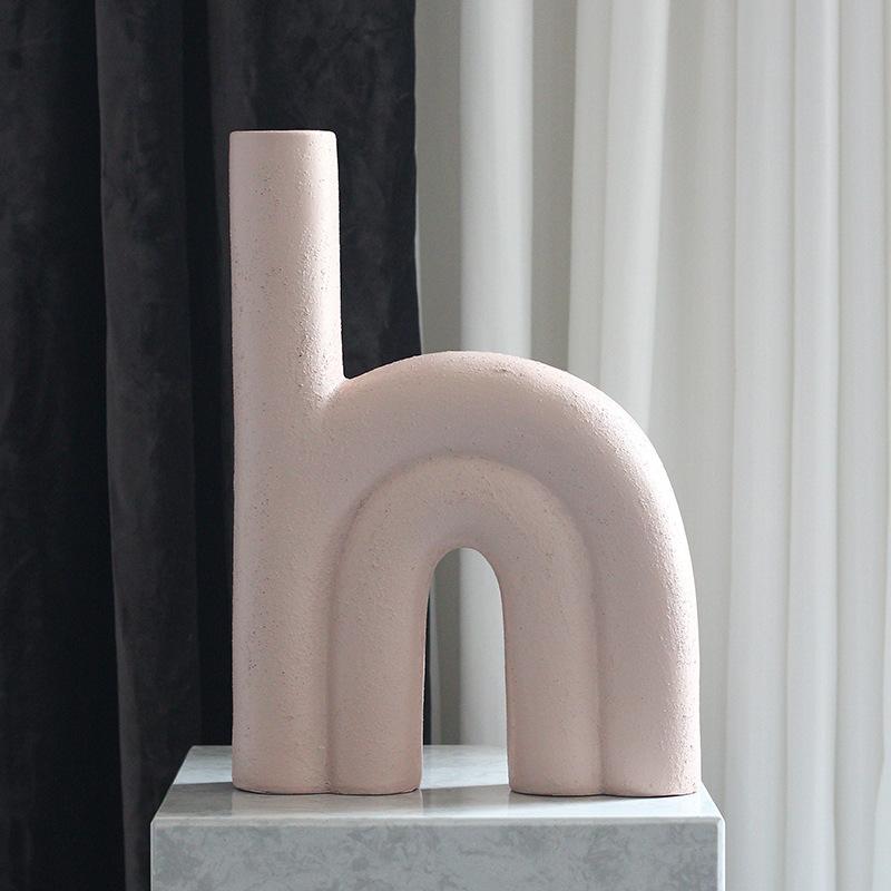 Ins Style Wabi-sabi Толстая керамическая ваза Украшения для гостиной Цветочная композиция Bed and Breakfast Магазин одежды Модельная комната Искусство Цветочные аксессуары