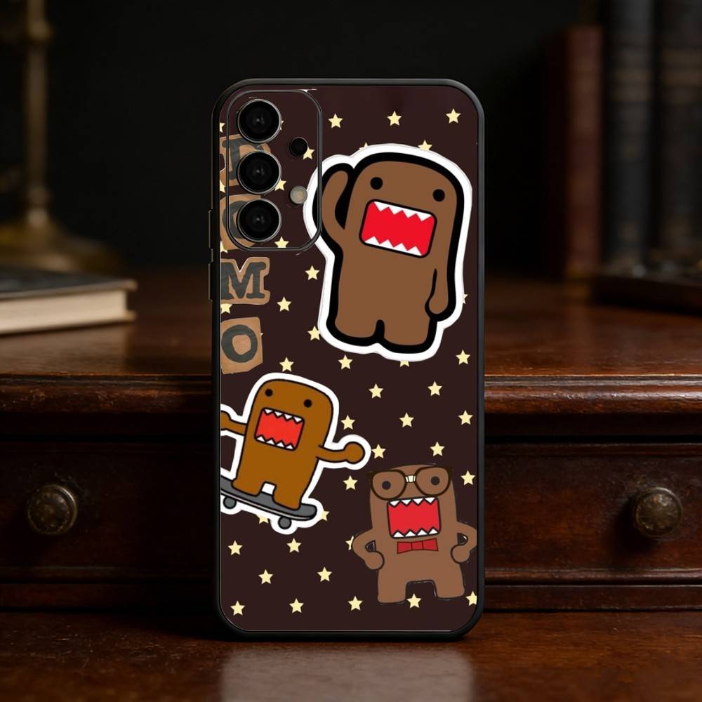 Милый Чехол для Телефона Domo-kun Чехол для Телефона Для Samsung S25,24,23,22,30,21,10,9,Ultra,Plus,Lite Мягкий Черный Чехол