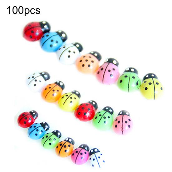 100Pcs Colorful Mini 3D Wall Stickers Home Decor Kid Toys DIY Ladybird Ladybug