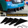 4PCS Universal For Subaru WRX STI Impreza Forester Legacy 2000-2022 Car Rear Bumper Lip Diffuser Shark Fins Spoiler