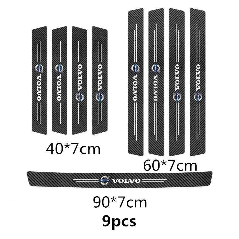 4/8/9PCS carbon fiber protection sticker for car doorsill collision is applicable to Volvo XC90XC70XC60 V40 V50 V60 S60 S70 S90.