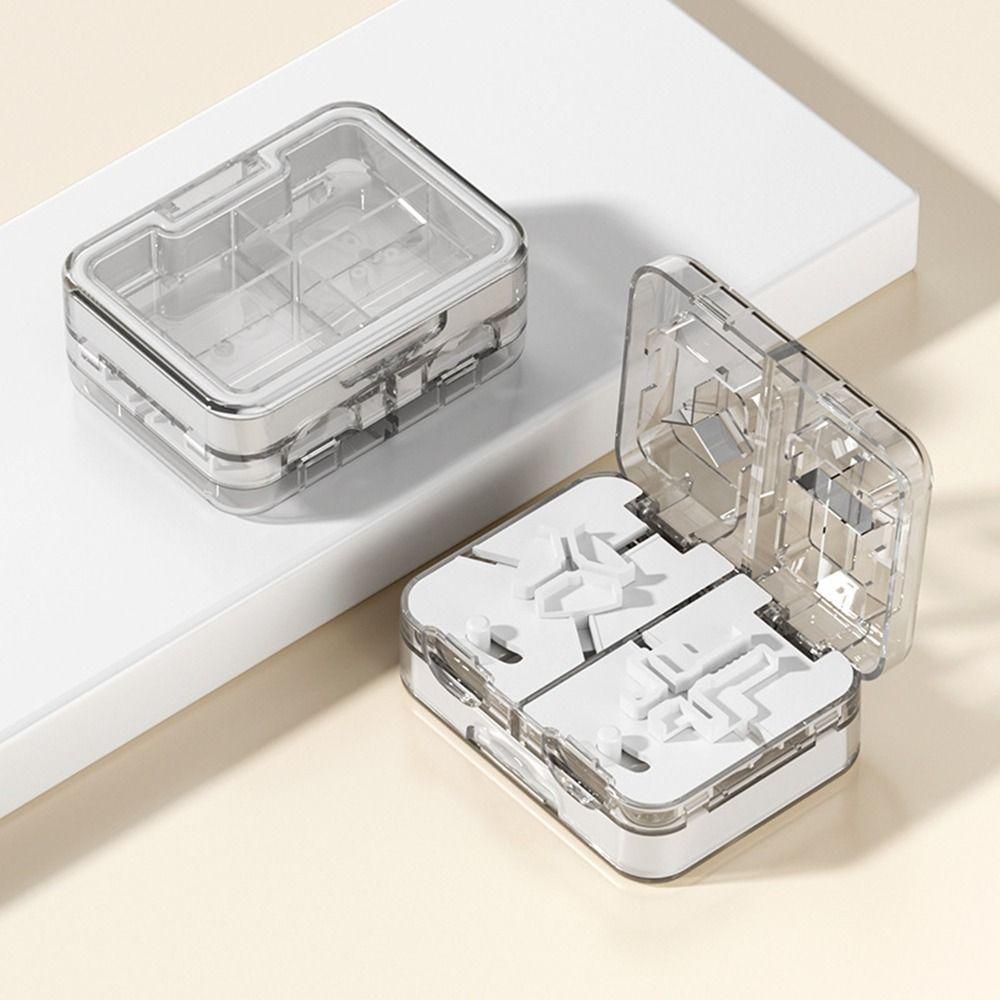 Moisture-proof Double-Layer Pill Box Plastic Pill Splitter Portable Pill Organizer Kids