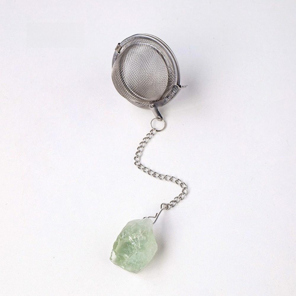 Fine Mesh Tea Filter Strainer with Crystal Stone Chain Spice Strainer for Tea Brewing