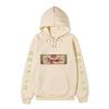 One Piece Roronoa Zoro Hoodie, Double Side Sleeve Japanese Text Printed Pullover Hooded Sweatshirt Anime Long Sleeve Streetwear Hoodie