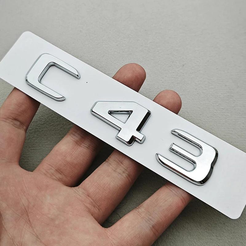 3D ABS Car Letters C43 C63 Logo Rear Trunk Badge Emblem Decals For Mercedes Benz AMG C43 C63 W205 W206 Car Sticker Accessories