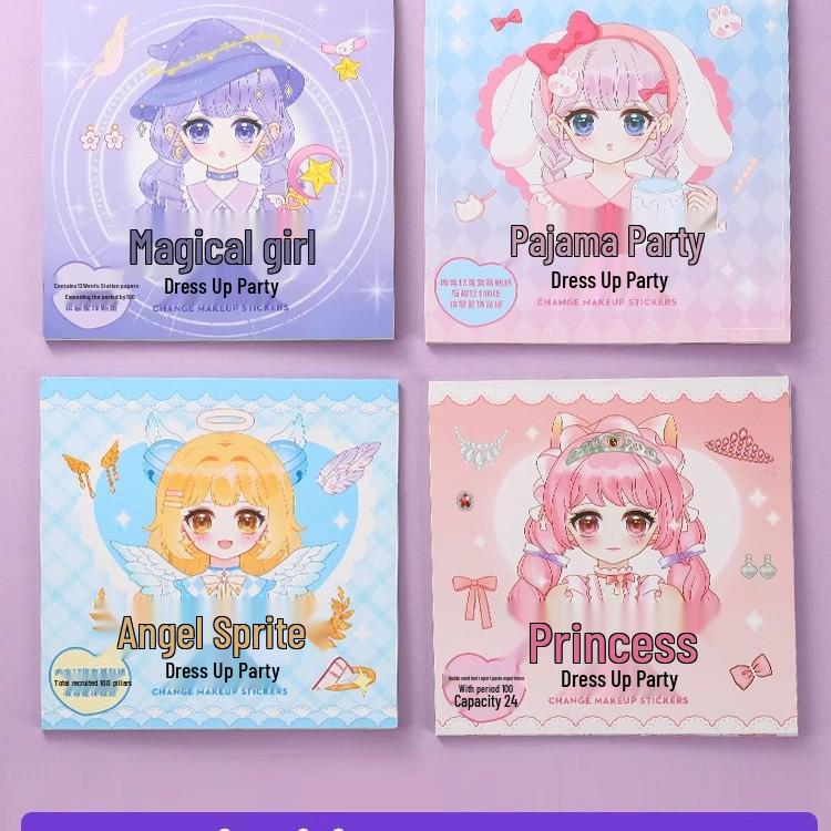 Xinmo Dress-Up Game Sticker Book: Energetic Princess Makeup for Little Girls