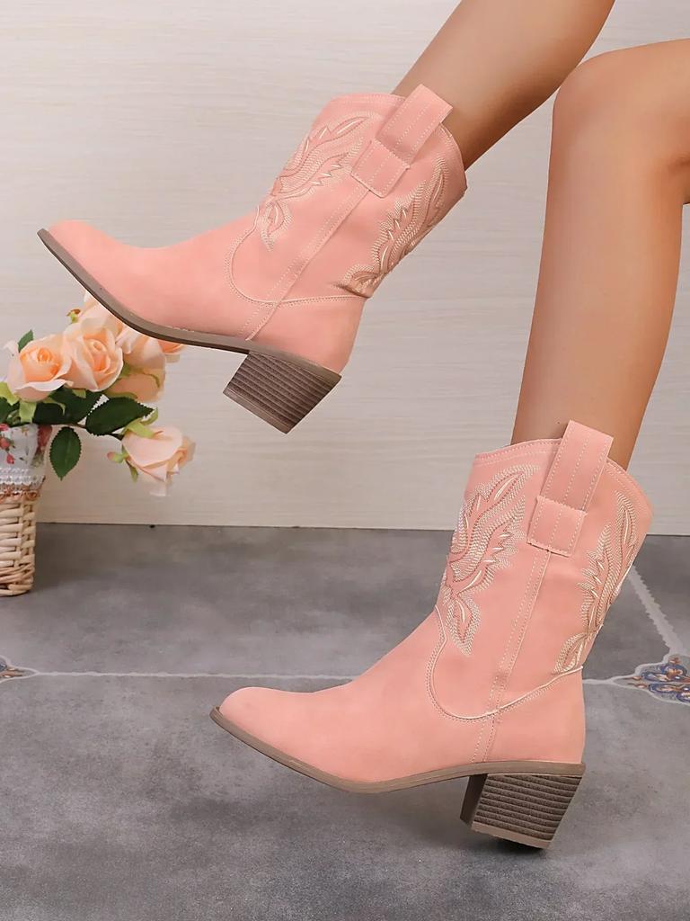 Mid Heels Chelsea Boots Women Chunky Pointed Toe Walking Shoes Winter New Fashion Motocycle Boots Pumps New Goth Ankle Botas