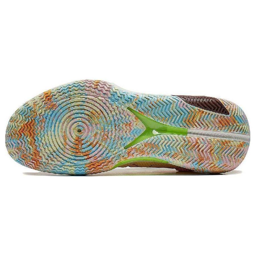 Li Ning Flash 9 Premium Basketball Shoes Men Sneaker Yellow Brown Blue ABAT015-5