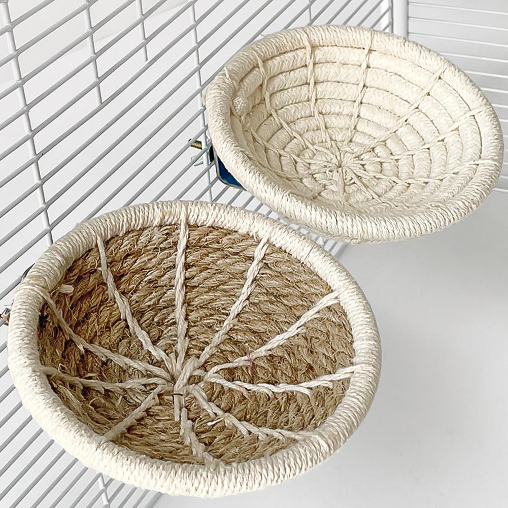 Гнездо для птиц из хлопковой веревки ручной работы, Голубятня, Гнездо, Клетка для птиц, Уличное декоративное плетеное подвесное гнездо для попугая