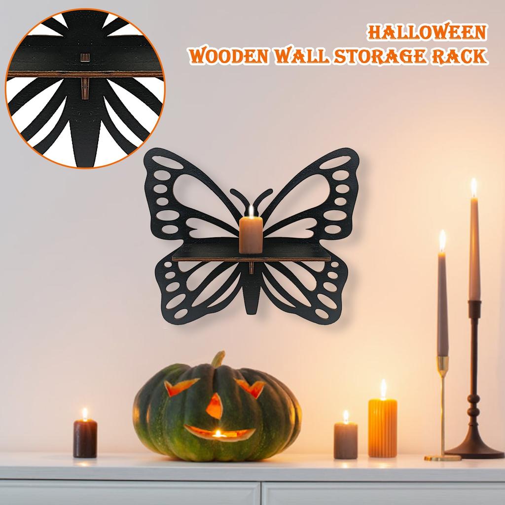Hollow Creative Wall Rack Bohemian Style Wall Hanging Decoration Halloween Wooden Wall Storage Rack