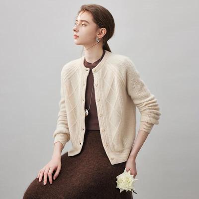 Женский кардиган Kemeng Boka из толстого кашемира с круглым вырезом