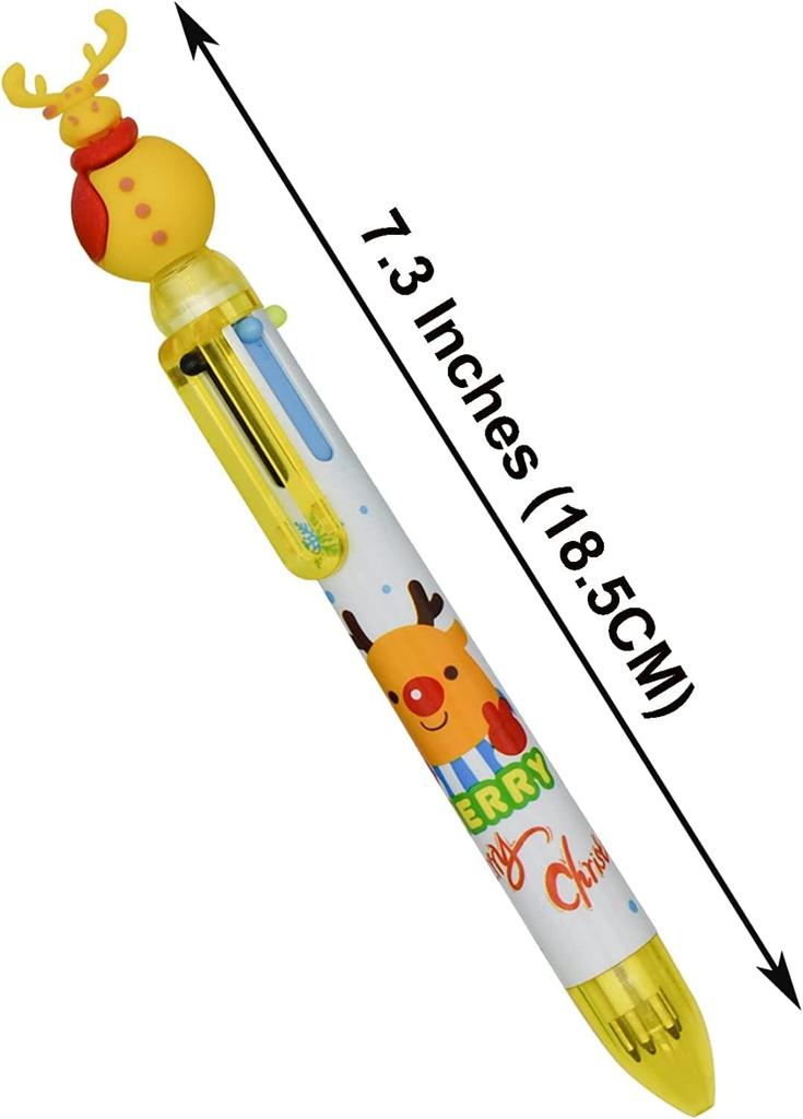 Maydahui Милый 6-цветный набор шариковых ручек к Рождеству, 12 штук, черные чернила, стильная милая канцелярия 0,5 мм, масляные, многофункциональные, многоцветные