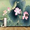 Фотообои Чернила Листья Лотоса Фреска Мультфильм Дети Девичья Спальня Фон Обои Гостиная Современный Простой Декор Обои