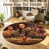 Round Rug Custom NameKendrick Lamar Pattern Non Slip Carpet Home Floor Decor