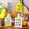 3 Pieces Of Lemon Themed Wooden Hanging Decoration - Party Fruit Lemon Decoration & Wooden Crafts Decoration Board