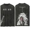 2026 Summer Hot Sale Demon Slayer Washed Retro Short Sleeve T-Shirt Casual Summer Wear Men Women Comfortable Short Sleeve