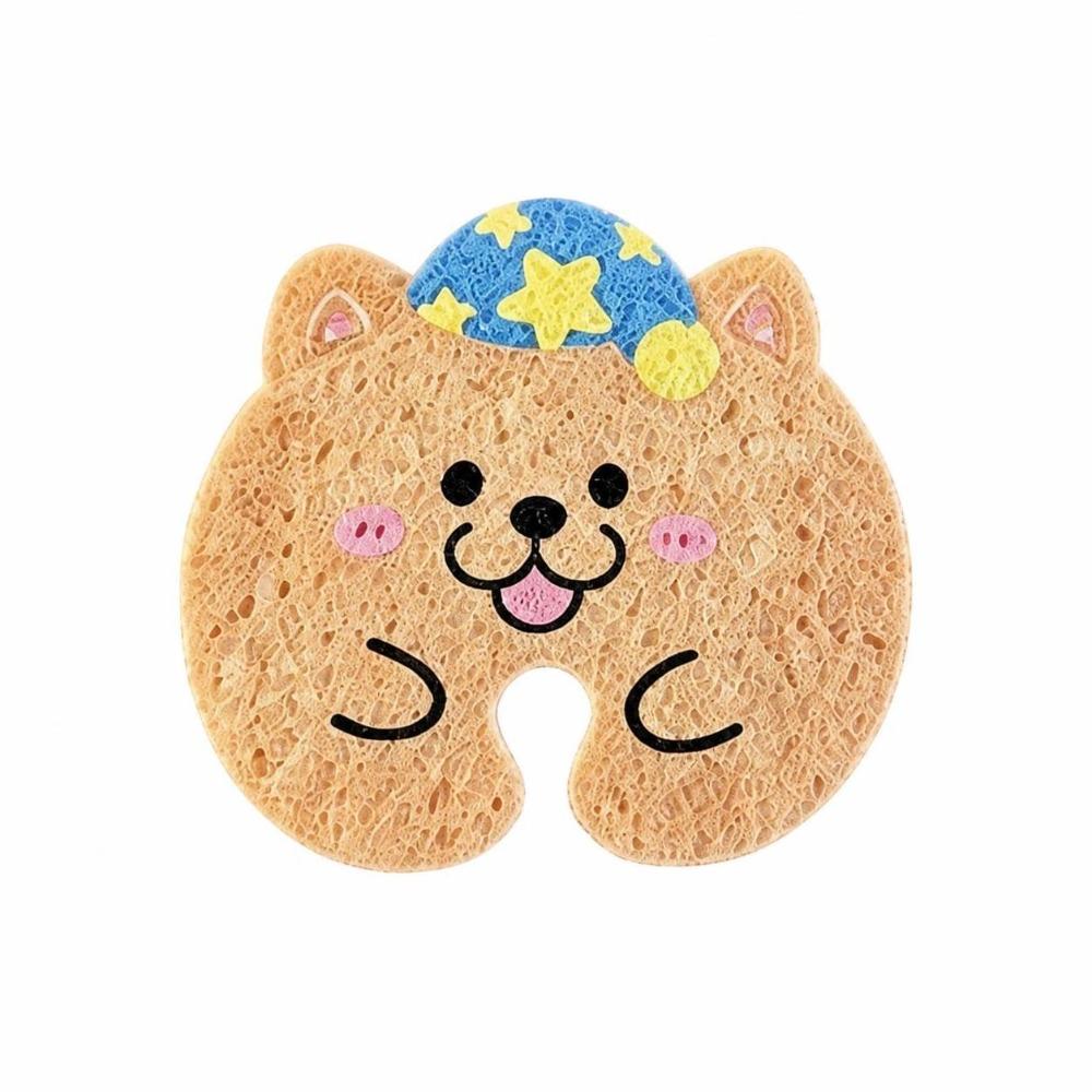 Wood-pulp Kitchen Scrub Sponge Absorbent Dish Washing Sponge U-Shaped Groove Sponge Cookware