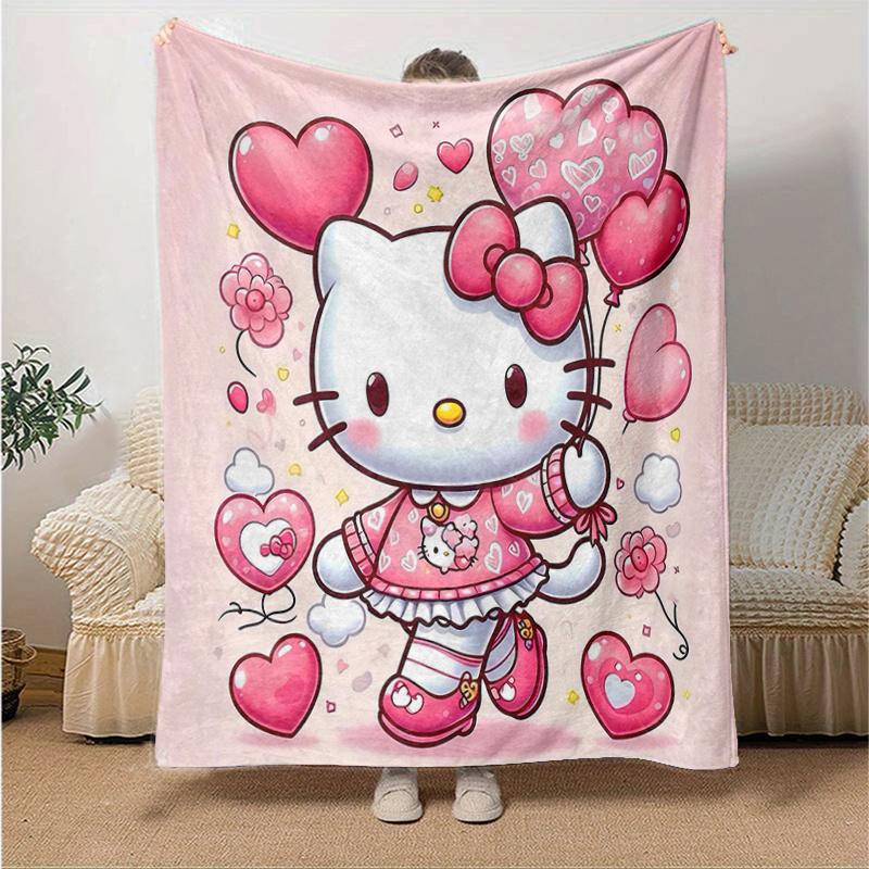 1pc Hello Kitty's Heartfelt Adventure Blanket, Soft and Cozy Home Decor Gift for All Seasons, Perfect for Any Room Decoration, Ideal Present for Famil
