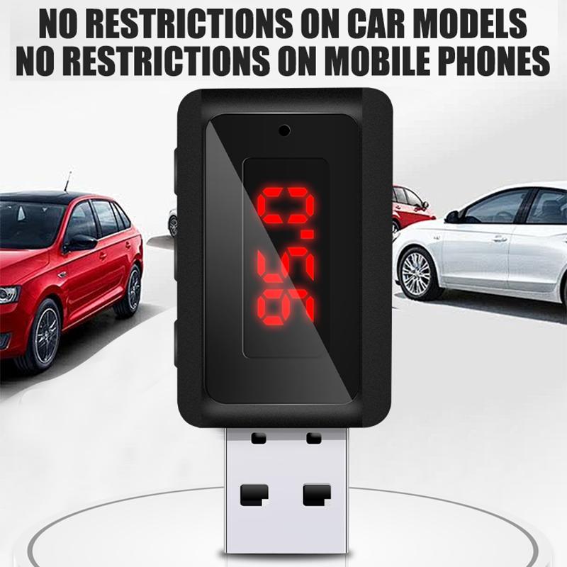 Автомобильный Bluetooth 5.3 FM-передатчик USB беспроводной аудиоадаптер с микрофоном Hands-Free звонки музыка для автомобильной аудиосистемы