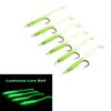 10pcs Durable Luminous Silicone Fish Eel Lure Artificial Soft Bait Worm Barbed Hook Lead Jig Head