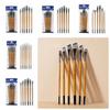 Wooden Handle Acrylic Oil Brushes Round Head Art Paint Brushes 6pcs/set Art Supplies  Artist