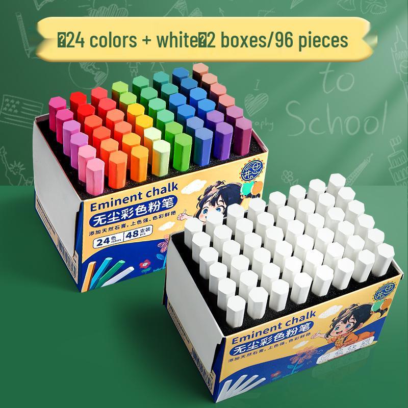 Dust-Free Bright Color Chalk for Kids - Keeps Hands Clean, Ideal for Teachers and Home Use.