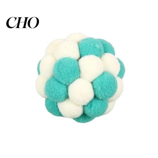 Indoor Cat Toy Plush Ball with Built-in Bell Soft Macaron Balls Play Bite-Resistant Chew Toys for Cats and Kittens Hunting