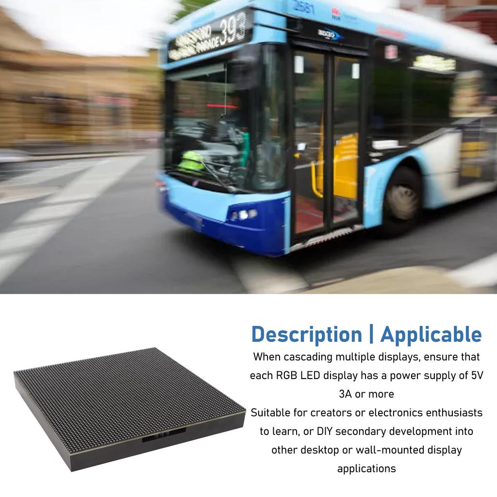 RGB Full Color LED Matrix Panel 64x64 4096 Dots 2mm Pitch Adjustable Brightness LED Dot Matrix Displ